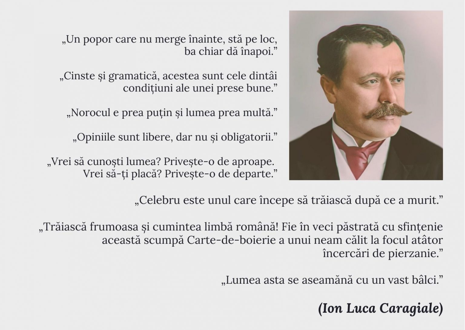 La 170 ani de la nașterea lui Ion Luca Caragiale, UPSC elogiază creația