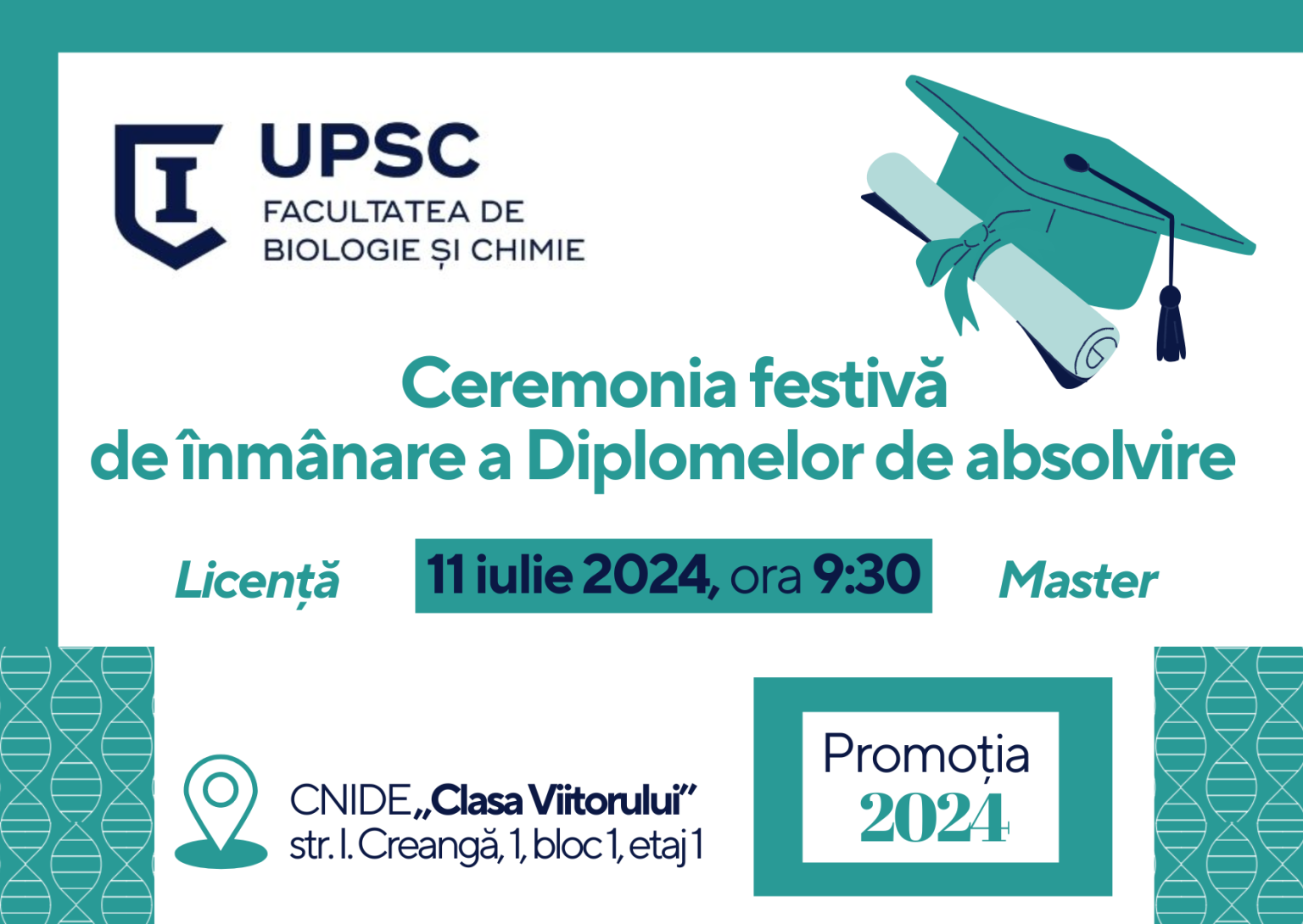 Facultatea de Biologie și Chimie, Ceremonia festivă de înmânare a